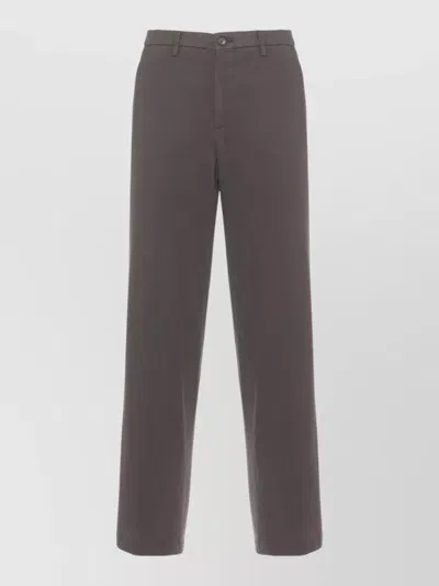 Briglia 1949 Straight Leg Cotton Blend Pants Belt Loops In Gray