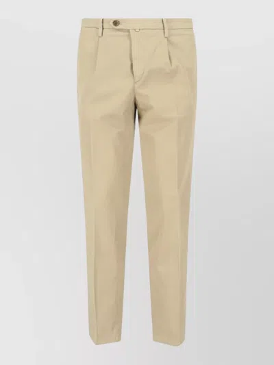 Briglia 1949 Straight Leg Pants Belt Loops Pleated Front In Neutral