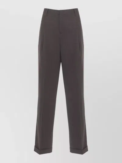 Briglia 1949 Straight Leg Wool Blend Tailored Pants In Gray