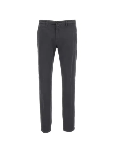 Briglia 1949 Grey Stretch Cotton Straight-leg Pants In Gray