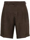 Briglia 1949 Tailored Linen Shorts In Brown