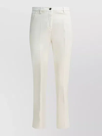 Briglia 1949 Tailored Trousers Featuring Belt Loops Pockets In White