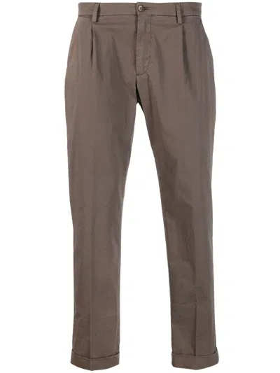 Briglia 1949 Tapered Cotton Chinos In Brown