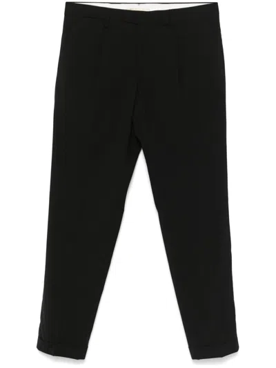 Briglia 1949 Pantalone Black Wool Tailored Pant With Belt - Piccadilly
