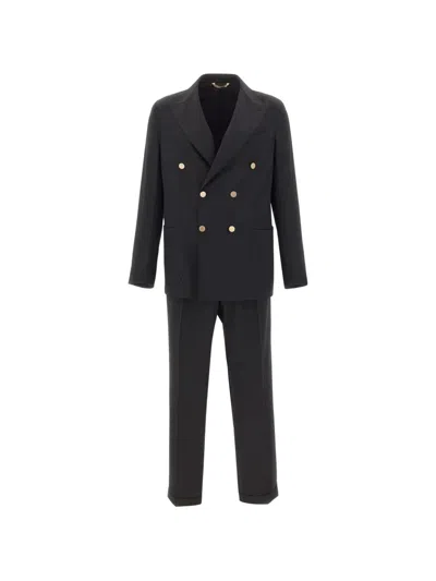 Briglia 1949 Taurasi Double-breasted Suit In Black