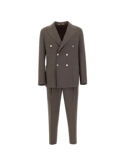 Briglia 1949 Taurasi Double-breasted Suit In Brown