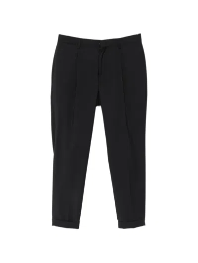 Briglia 1949 Tiberios Pleated Turned-up Trousers In Black