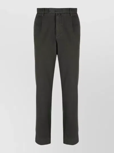 Briglia 1949 Trousers Tapered Leg Stretch Cotton Corduroy In Gray
