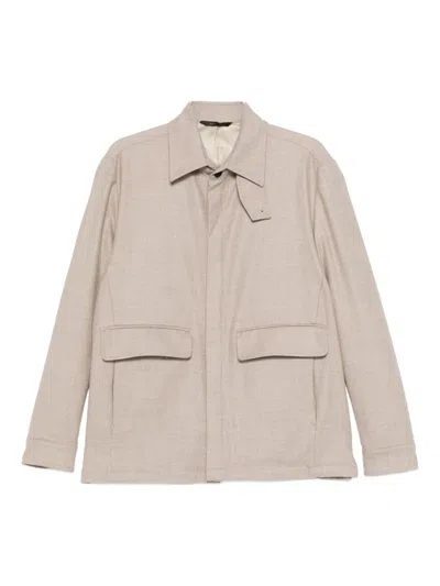 Briglia 1949 Twill Shirt Jacket In Neutral