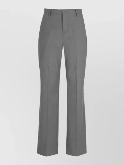 Briglia 1949 Virgin Wool Palazzo Trousers Tailored Crease In Gray