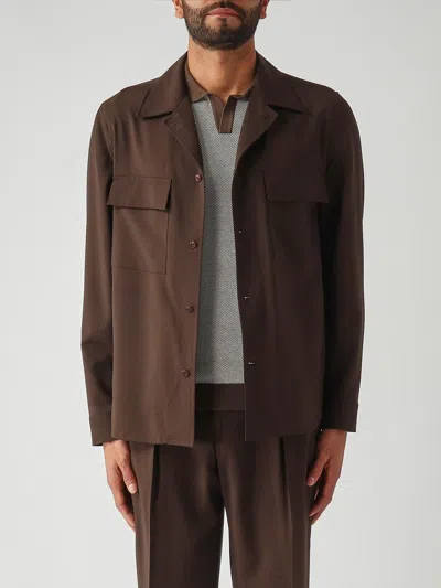 Briglia 1949 Virgin Wool Shirt Jacket In Black