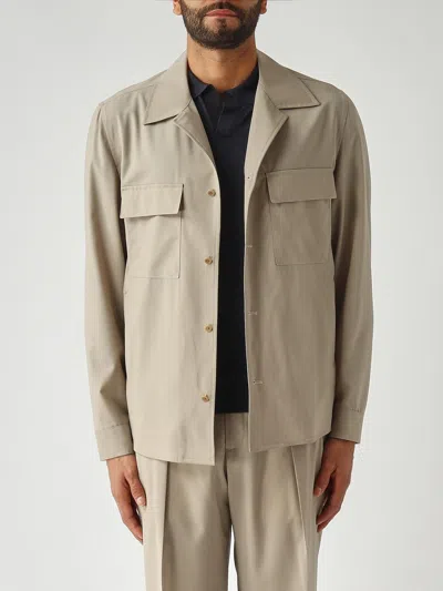 Briglia 1949 Virgin Wool Shirt Jacket In Gray