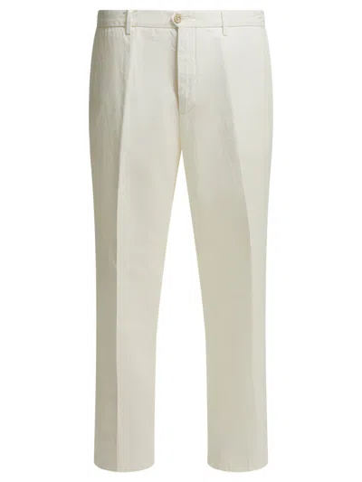 Briglia 1949 White Cotton Linen Trousers