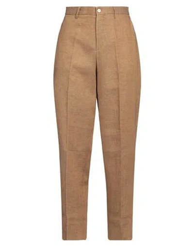 Briglia 1949 Woman Pants Camel Size 4 Linen In Beige