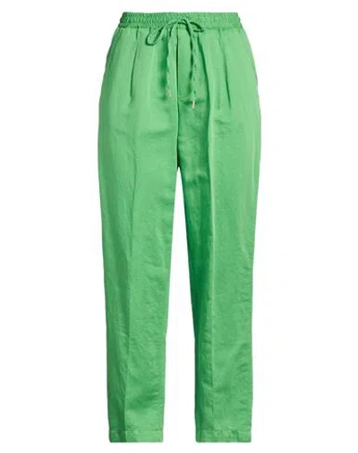 Briglia 1949 Woman Pants Green Size 6 Linen, Cotton