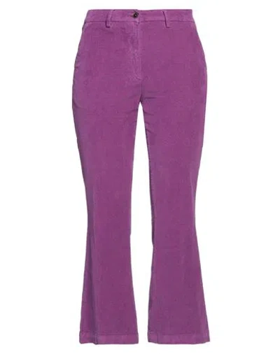 Briglia 1949 Woman Pants Purple Size 10 Cotton, Lyocell, Elastane