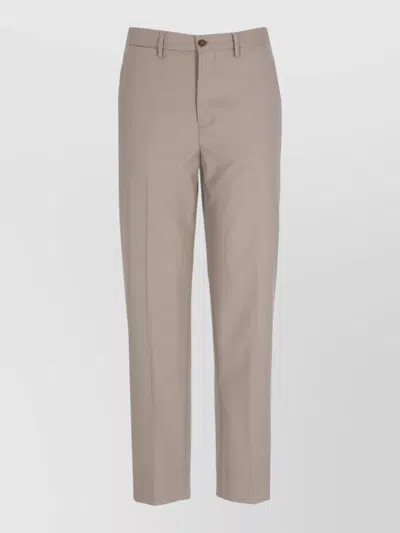 Briglia 1949 Wool Blend Straight Pants Belt Loops In Brown