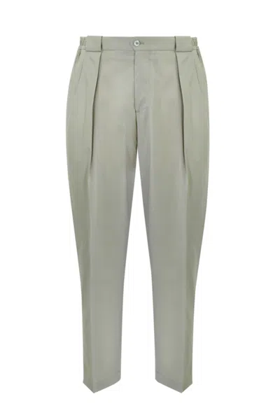 Briglia 1949 Wool Trousers With Pleats In Green