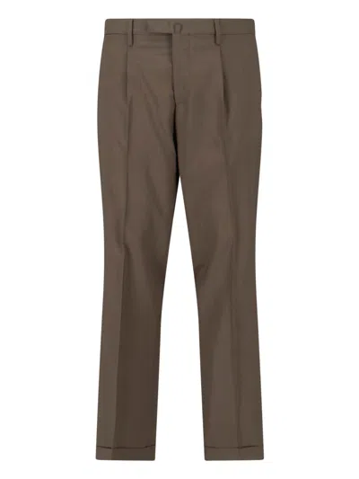 Briglia 1949 Wool-blend Dress Trousers For Men In Brown