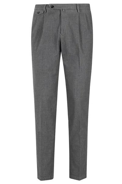Briglia 2 Pinces Wool Effect Pocket Pants In Gray
