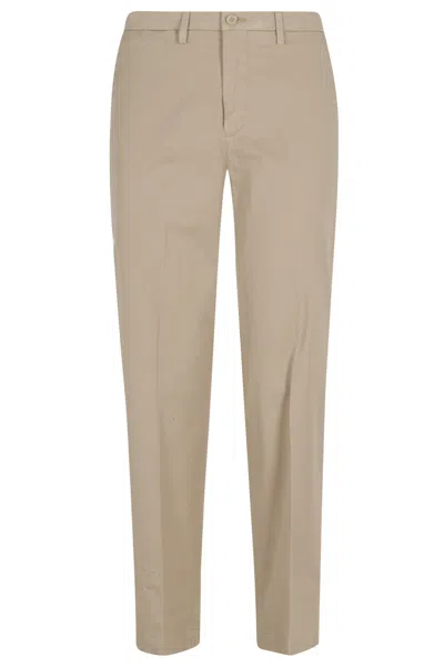 Briglia Beige Belt Loops Cotton-blend Straight-leg Cigarette Pants In Neutral