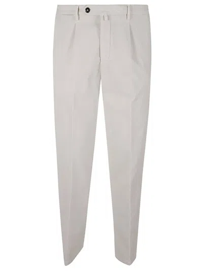 Briglia Beige Tailored Trousers With Flat Front In White