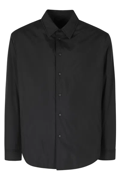 Briglia Black Classic Collar Snap Button Nylon Shirt Jacket