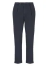 Briglia Pressed Pleat Chinos With Hidden Button Zip Closure In Blue