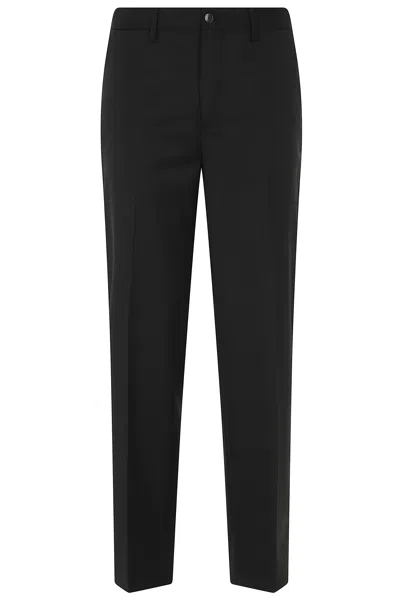 Briglia Black Hidden Closure Wool-blend Straight-leg Pants
