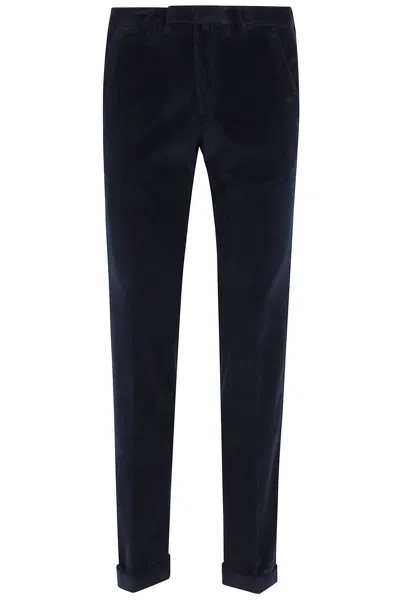 Briglia Anthracite 1000r Tencel Velvet Straight-leg Pants In Black