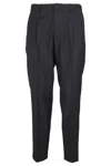 Briglia Blue Pinces Wool Zignone Model Pants In Black