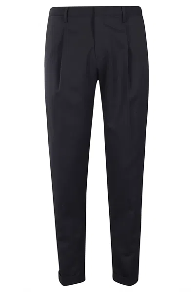 Briglia Blue Tiberios Chino Wool Pants In Black