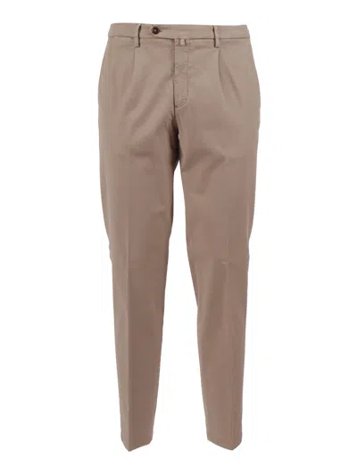 Briglia Brown Tailored Flap Straight-leg Pants In Pink