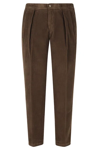 Briglia Brown Velvet Straight-leg Pants
