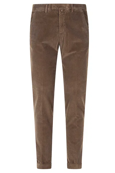 Briglia Cocoa 1000r Tencel Velvet Straight-leg Pants In Brown