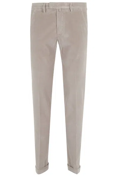 Briglia Straight Leg Beige Corduroy Velvet Trousers In Brown