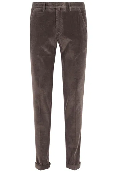 Briglia Corduroy Velvet Pants – Fine Rib In Neutral