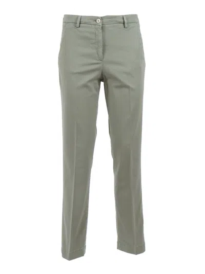 Briglia Cropped Tailored Pressed Crease Straight-leg Pants In Green