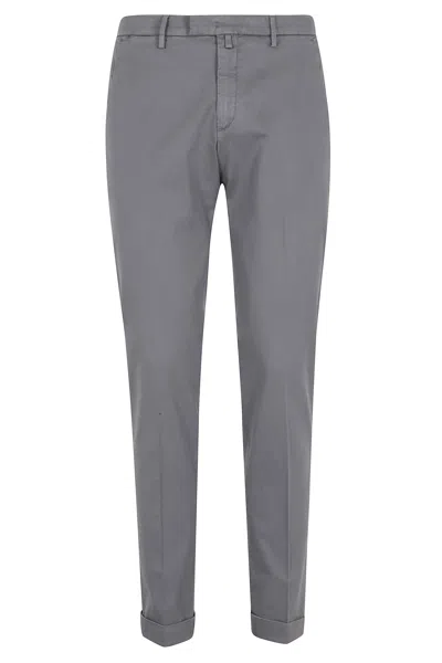 Briglia Gray Tricotina Medium Waist Cotton-blend Straight-leg Pants