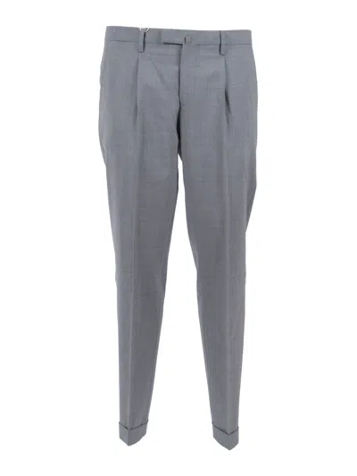 Briglia Grey Tailored Flap Straight-leg Pants In Gray