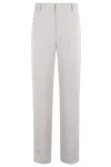 Briglia High-waisted Straight Leg Trousers With Pockets In Grey