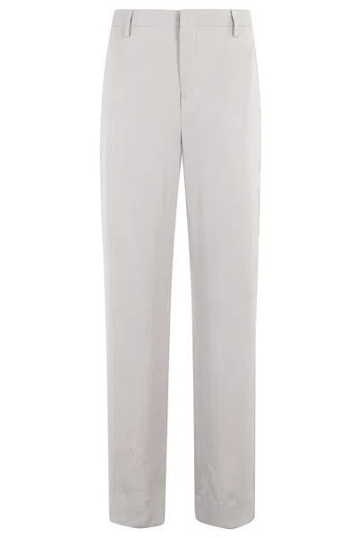 Briglia High-waisted Straight Leg Trousers With Pockets In Grey