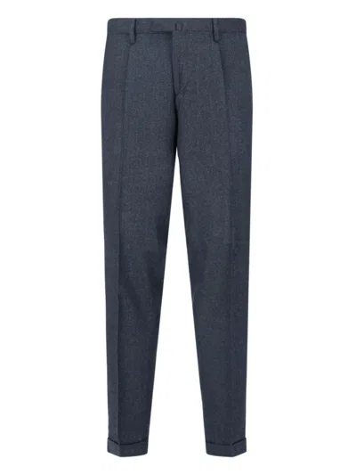 Briglia Medium-waisted Gray Trousers With Tailored Fit And Pleats