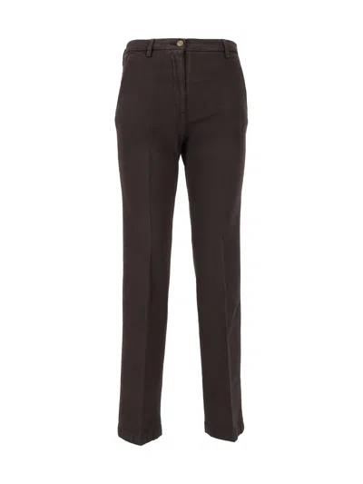 Briglia Mid-rise Button Detail Straight-leg Pants In Brown