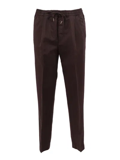 Briglia Moro Brown Tapered Elastic Straight-leg Pants