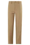 Briglia Mud-colored Wool Pants With Tailored Fit In Brown