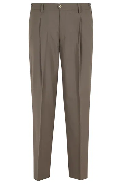 Briglia Mud Easy Darts Front Belt Loops Wool-blend Straight-leg Pants In Multi