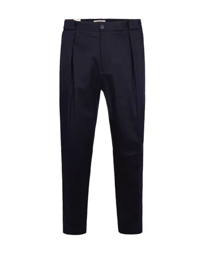 Briglia Pantalone Sartoriale Blu Navy In Cotone In Blue