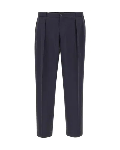 Briglia Pantalone Sartoriale Blu Navy In Misto Lana In Blue