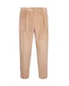 Briglia Pantalone Sartoriale Kaki In Velluto In Pink